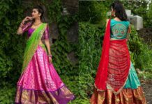 traditional half sarees for weddings