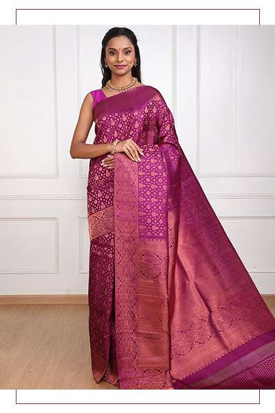 copper zari sarees pothys
