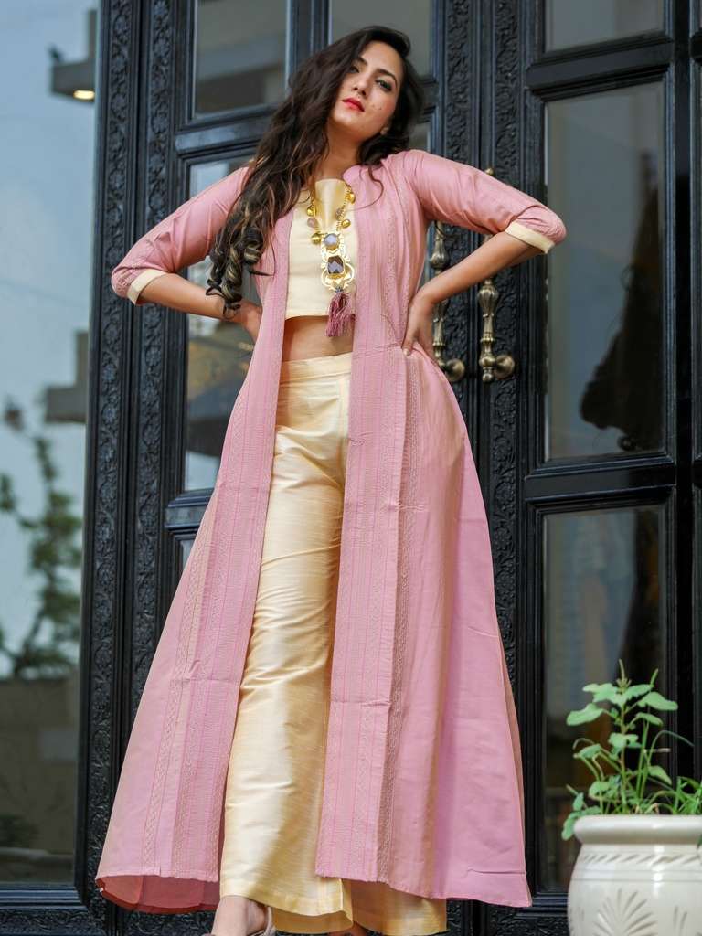 palazzo pant with long jacket indowestern style