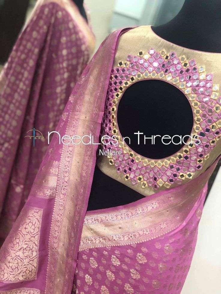 mirror work blouse