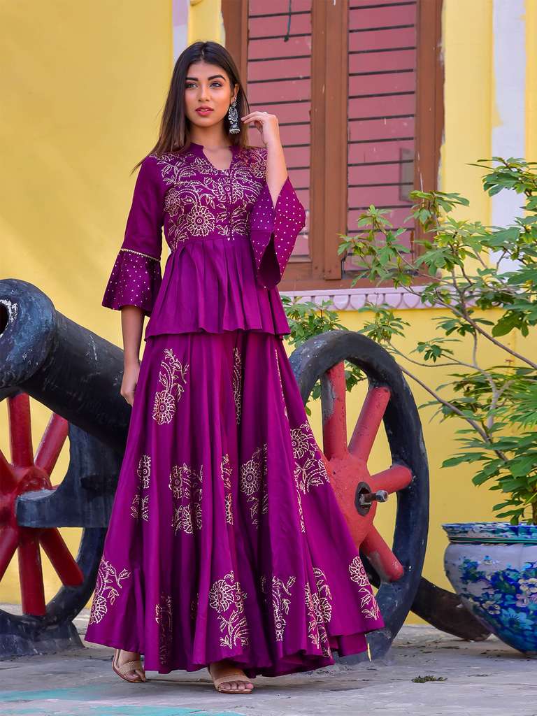 peplum top indowestern outfit