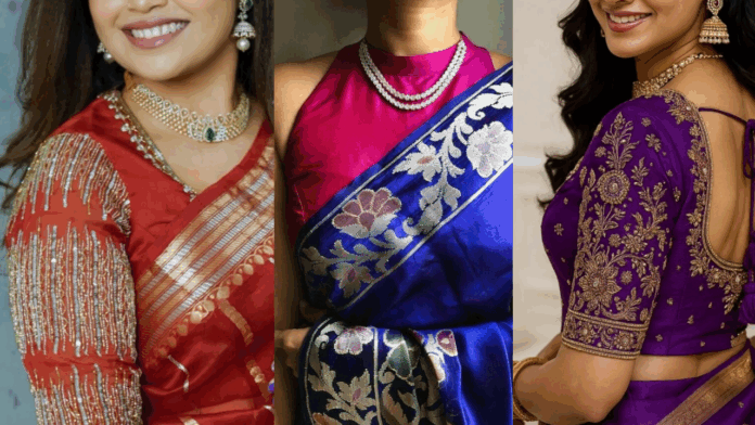 Kanjeevaram saree blouse combinations